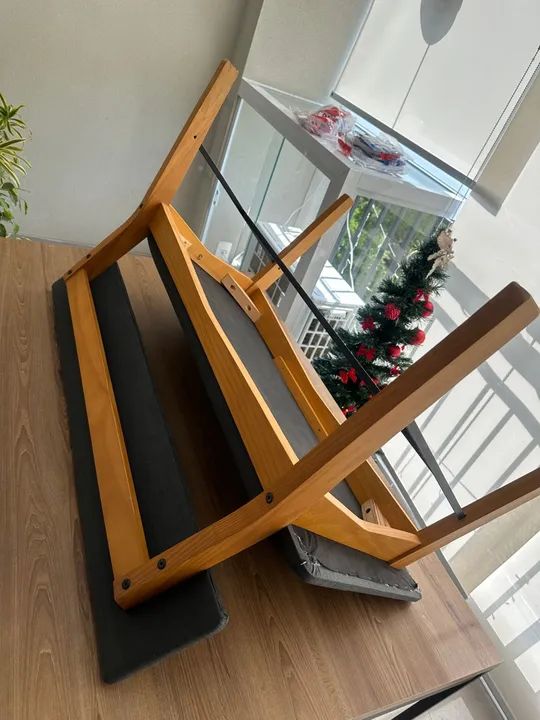 Banco de Jantar 2 Lugares Veld Avelã e Grafite 100 cm - Foto 3