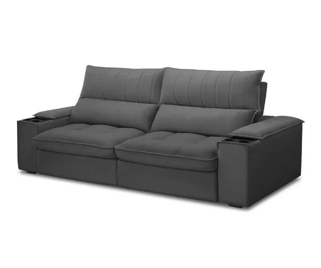 Sofá 2 Lugares 2,10m Retrátil Reclinável Veludo Promoçao Fazemos Entrega Novo