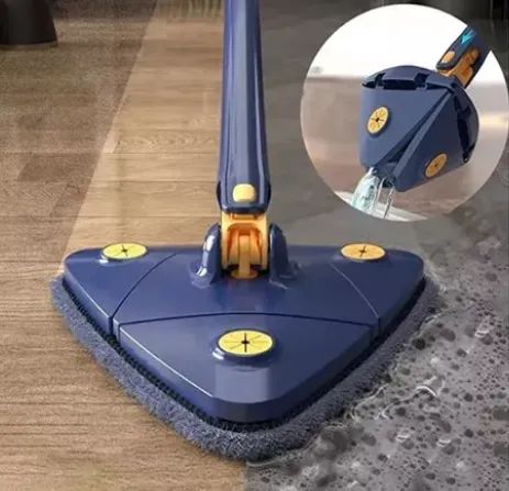 * Esfregão Mop Triangular 360 Com Refil Extra Rodo Giratório Lava/Seca Multiuso z631 - Foto 5