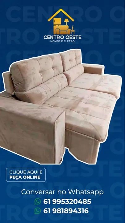 Sofá retrátil reciclável Apollo novo a pronta entrega 