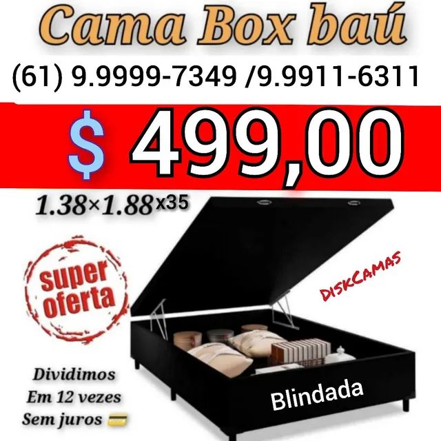 Cama BAU casal 1.38 Basic20 só $ 499,00 ( Suede preto )
