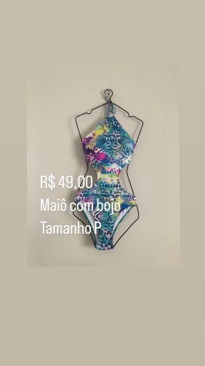 Maiô estampado com bojo Tamanho P - Foto 3