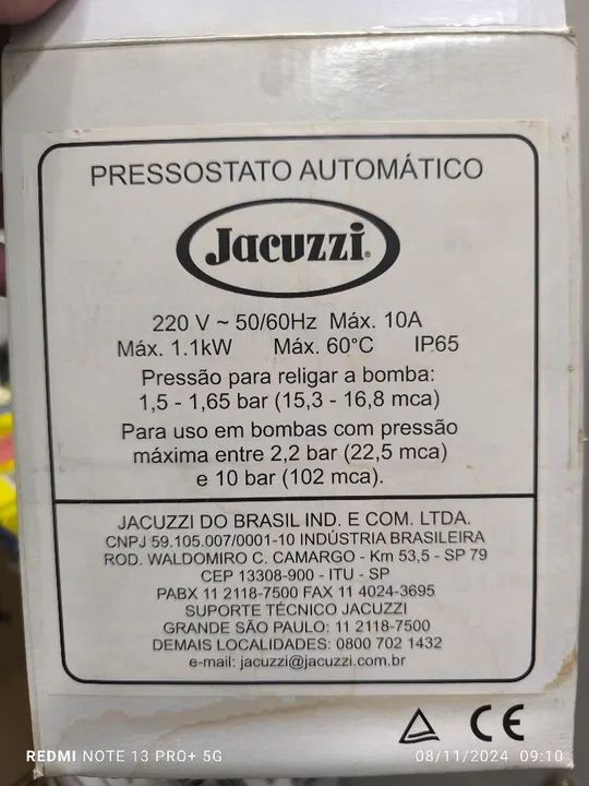 Pressostato Acquahouse 220v Jacuzzi - Foto 3