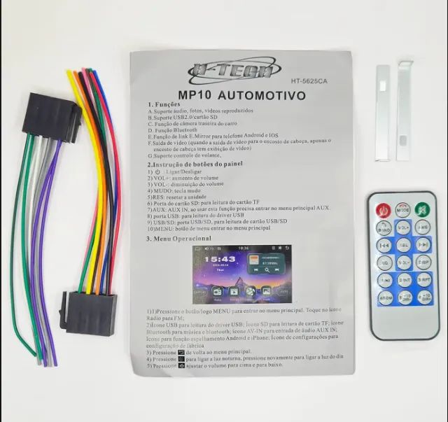 Central Multimidia MP5 2 Din 7" CarPlay Android Auto Espelhamento USB Bluetooth Camera ré - Foto 5