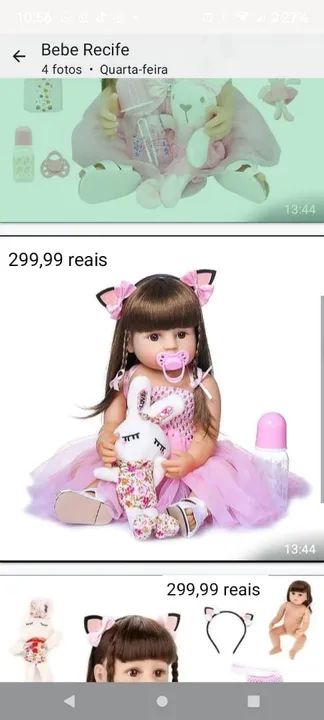 Boneca Reborn Bebe Menina em silicone realista 