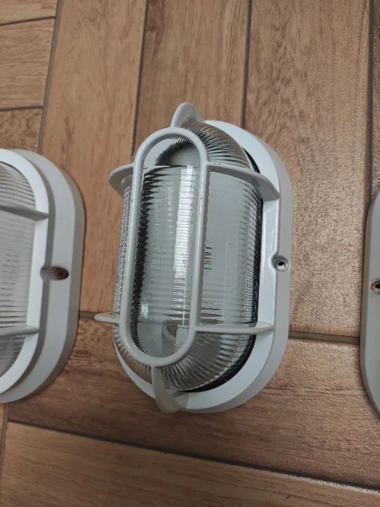 Arandela tartaruga de alumínio Germany na cor branca kit com 05 unidades LEIA O ANUNCIO