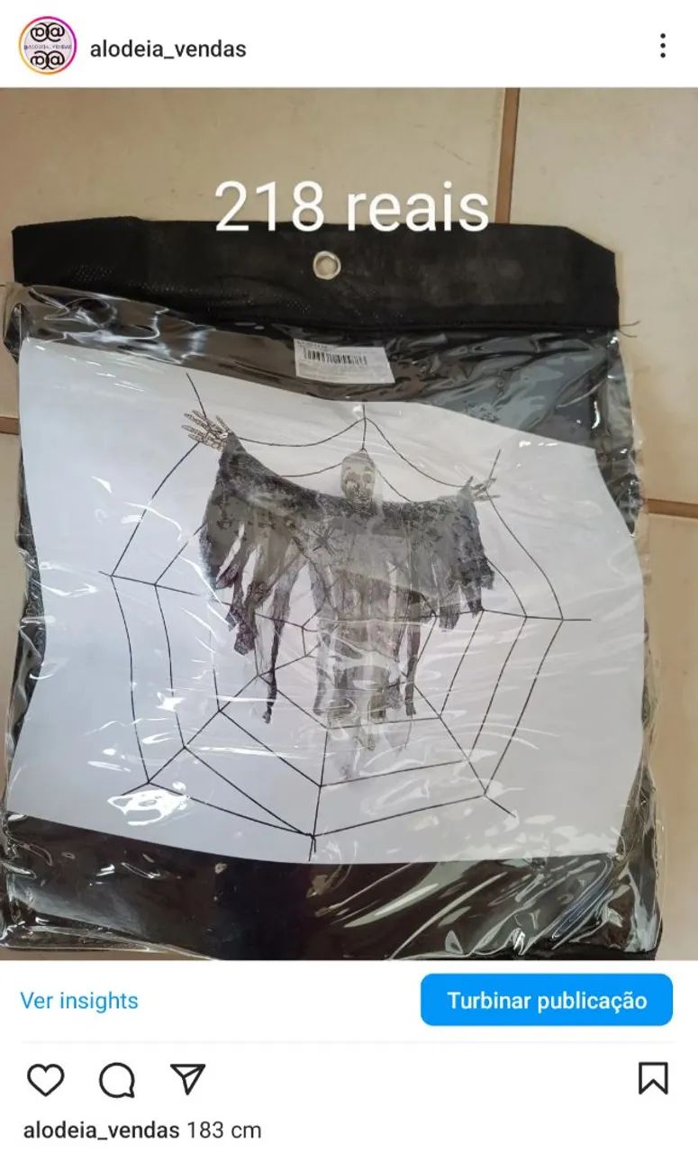 Decoração Halloween Fantasma na Teia