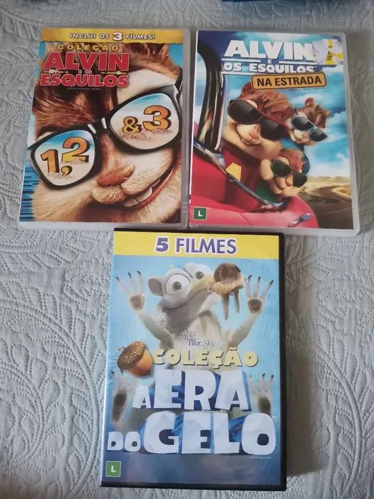 Coleção A Era do Gelo + Alvin e os Esquilos (9 filmes) 