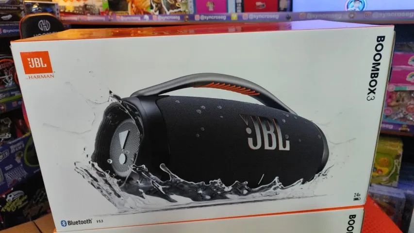 JBL Caixa de Som, Boombox 3, Bluetooth, À Prova D'água e Poeira - Preto e camuflado