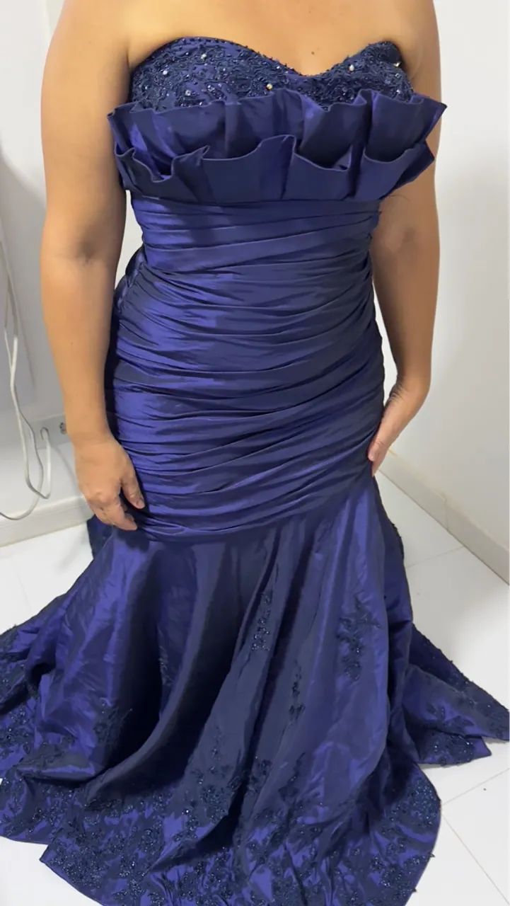 Vestido de festa azul longo - Foto 2