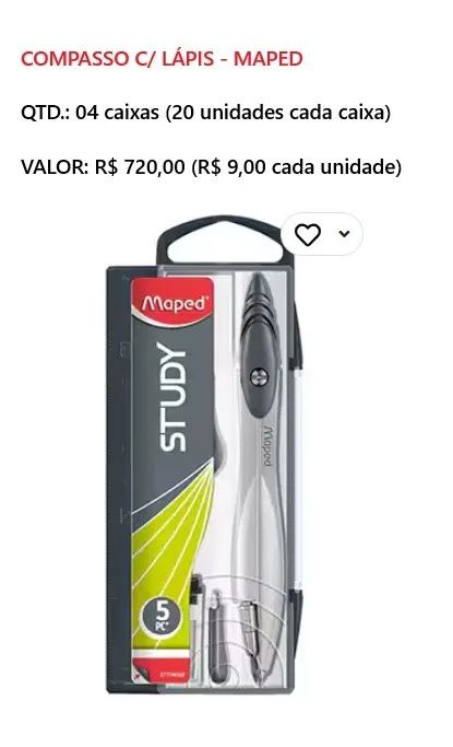 80 UNIDADES  COMPASSO C/ LÁPIS - MAPED