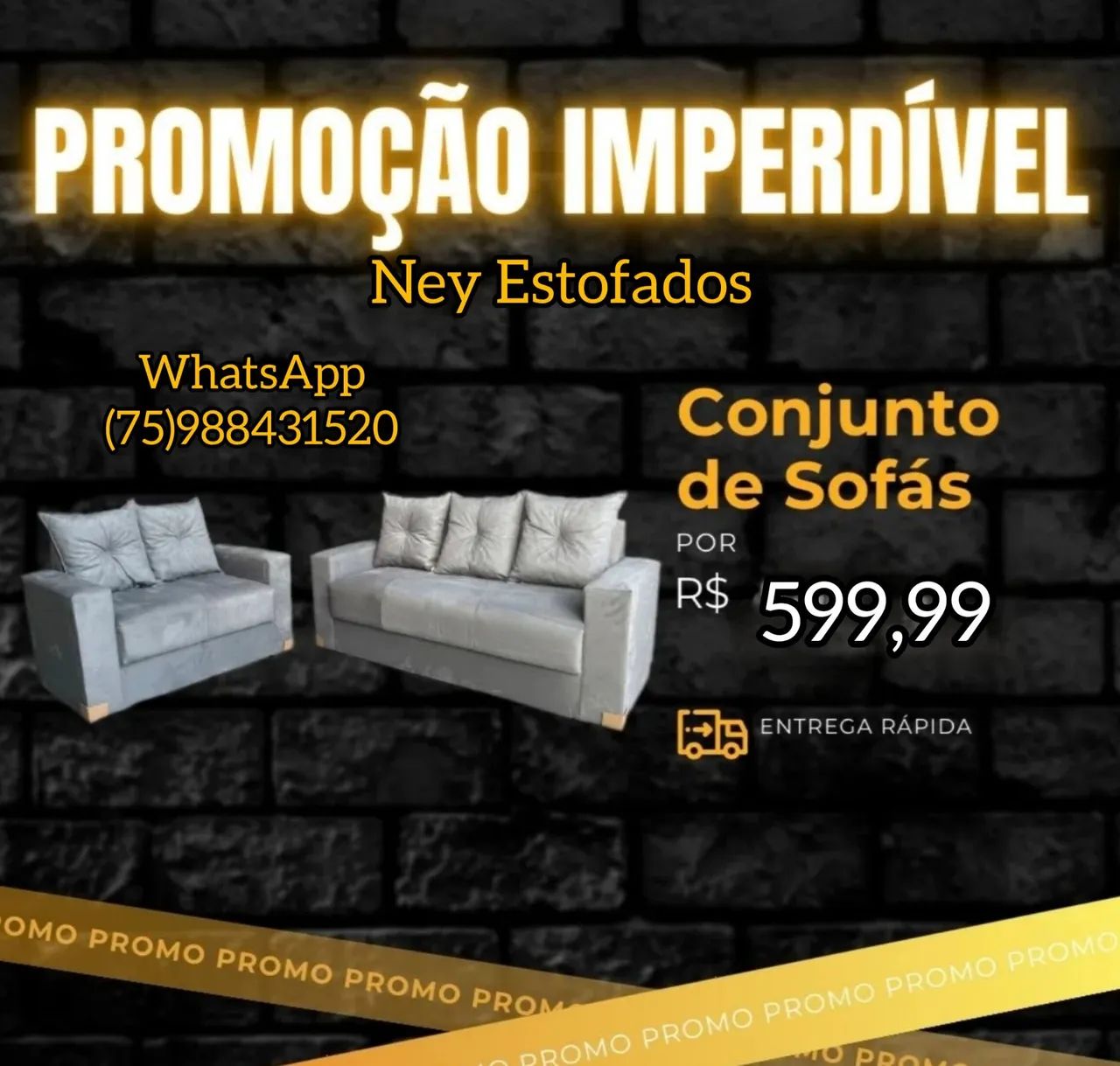 Conjunto de Sofás Imperdivel - R$ 599,99