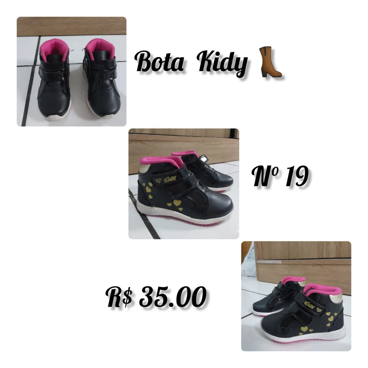 Bota Kidiy Nº 19 - Preta