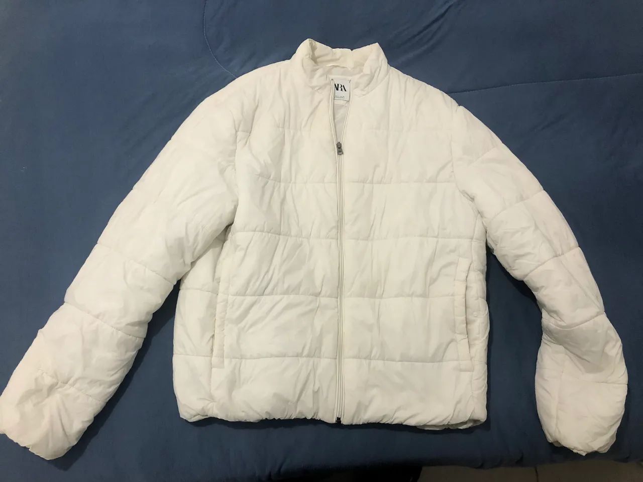 Jaqueta Zara Branca Puffer Roupas Conjunto Habitacional