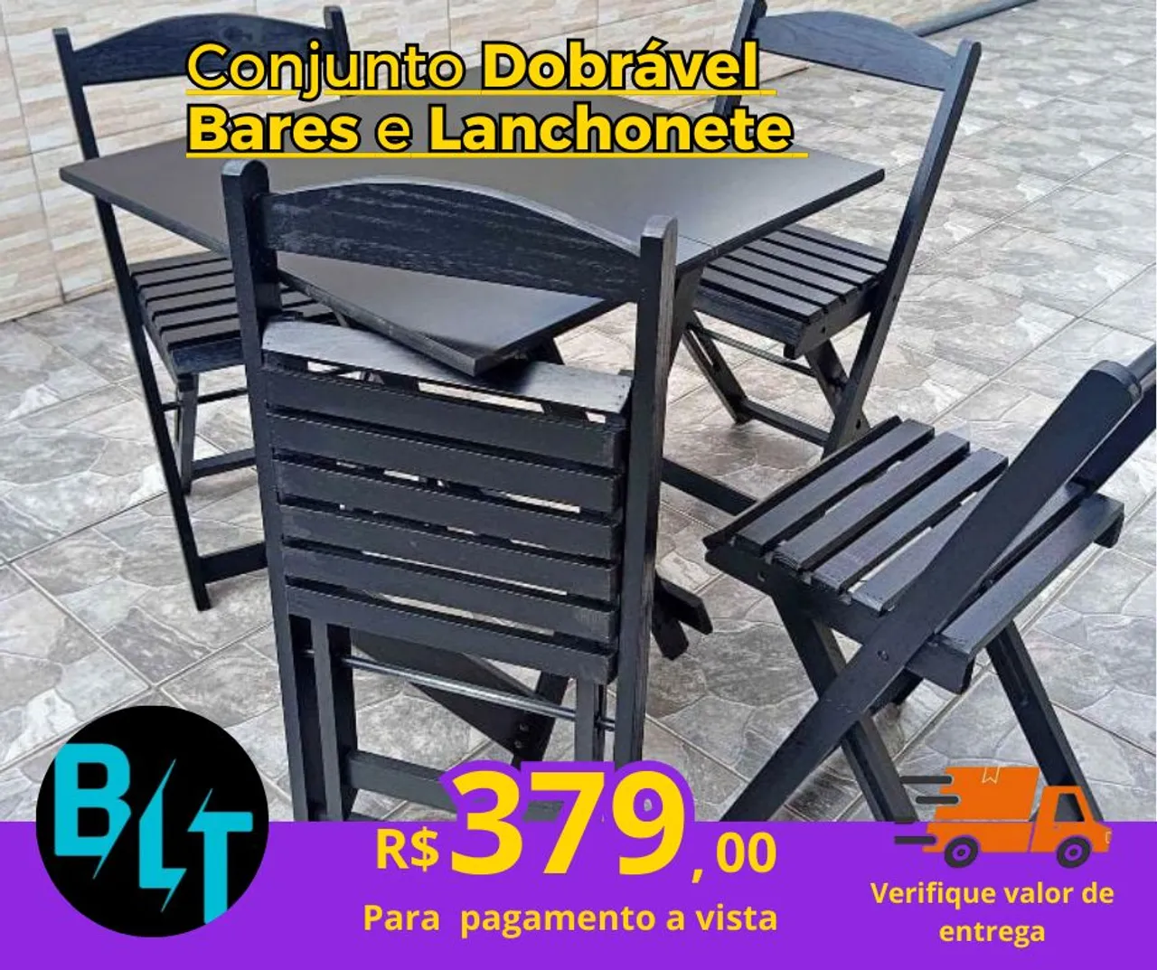 Conjunto De mesa Dobrável
