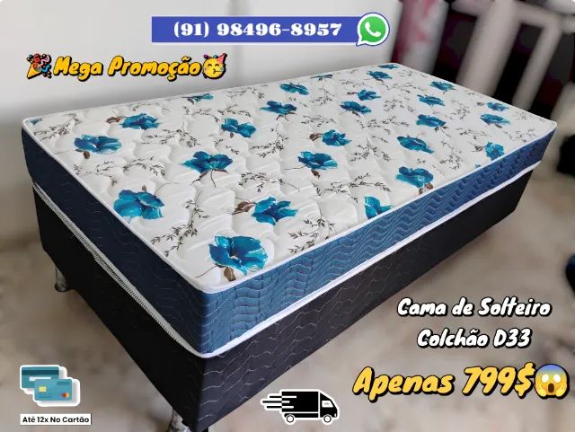 CAMA DE SOLTEIRO COLCHÃO D33 ORTOBOM 