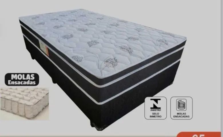 Cama Box Solteiro BIFLEX VENEZA 88x188x25cm Nova com garantia - Foto 2