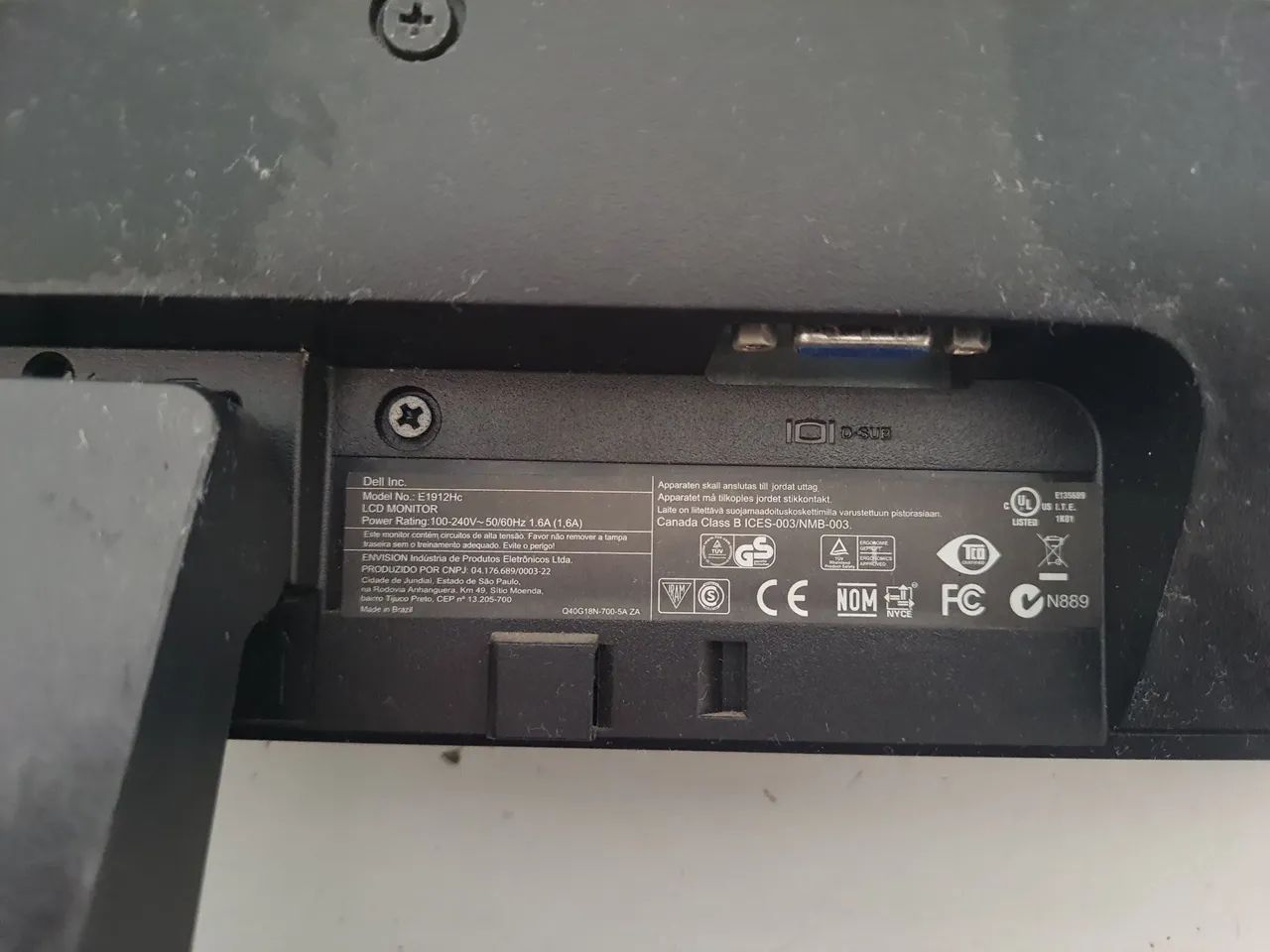 Monitor Dell 19 Polegadas usado em Bom Estado. Mod:E1912Hc. Testo na Hora! - Foto 2