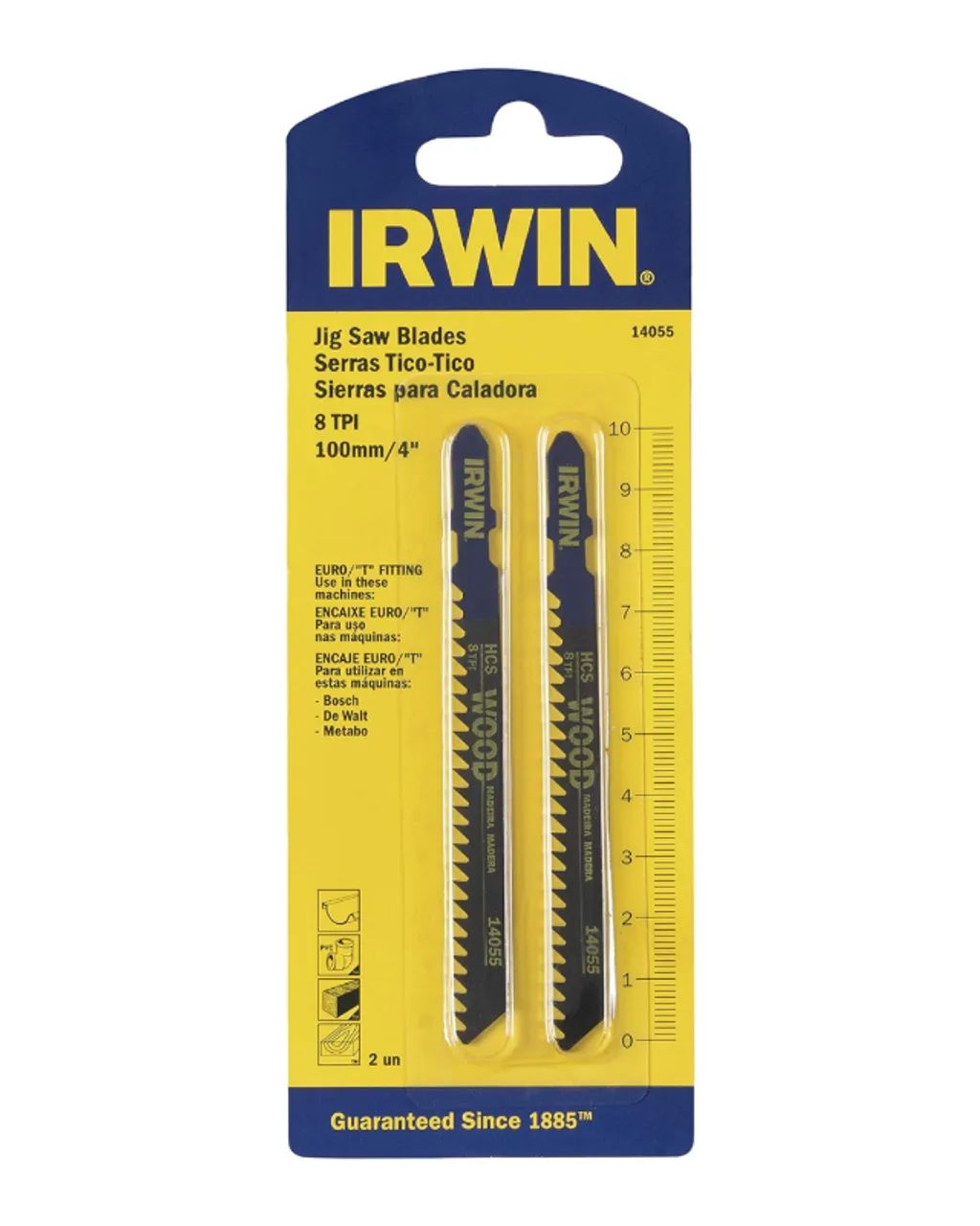 IRWIN Serra Tico Tico para Madeira Encaixe T20 Dentes 75mm com 2 Peças