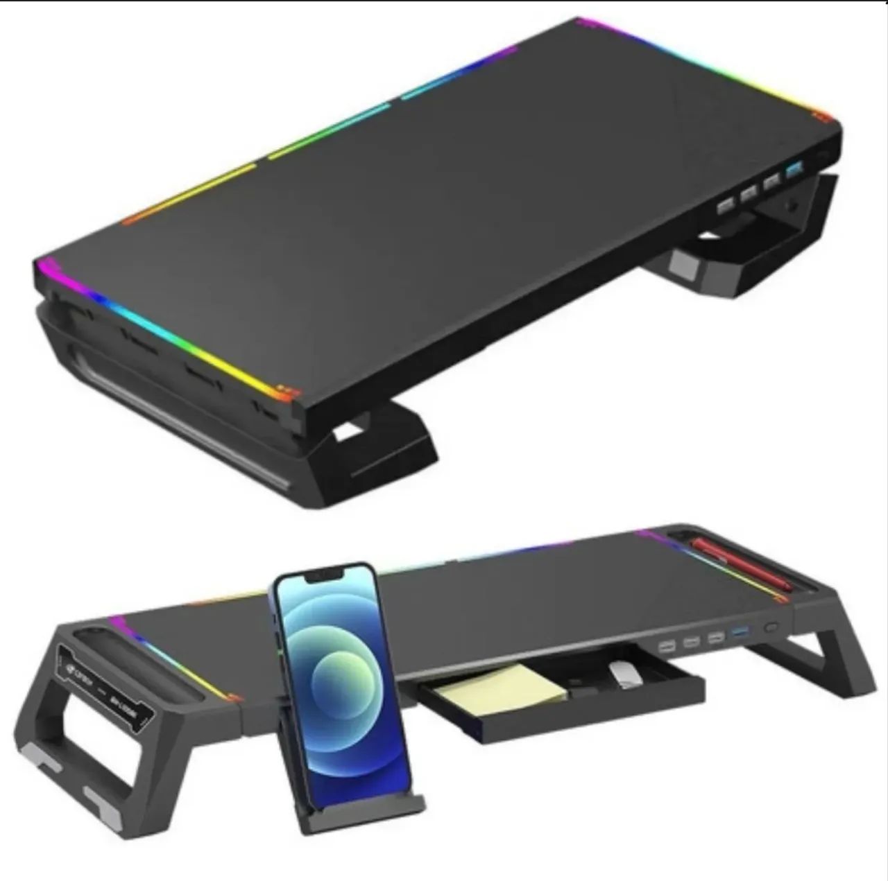 Base / Suporte Monitor Elevado C/ Usb Rgb Tv Monitor Gamer  - Foto 4
