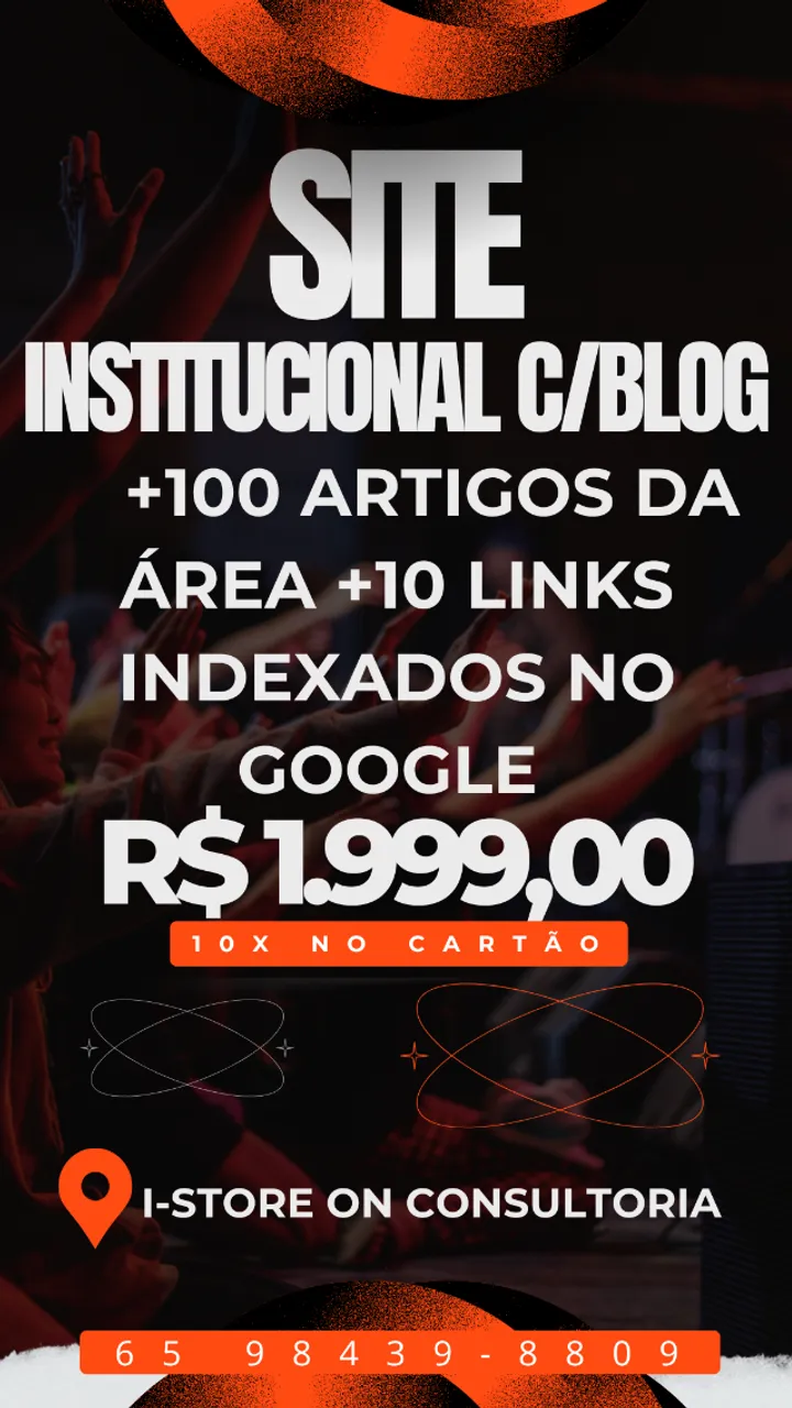 Site Institucional + Blog + 100 Artigos da área + 10 links indexados no google