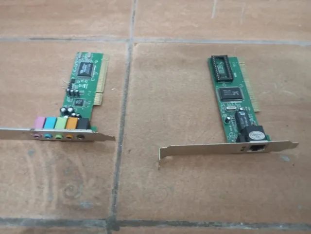 Placa de som PCI e Placa de rede PCI 10/100Mbps