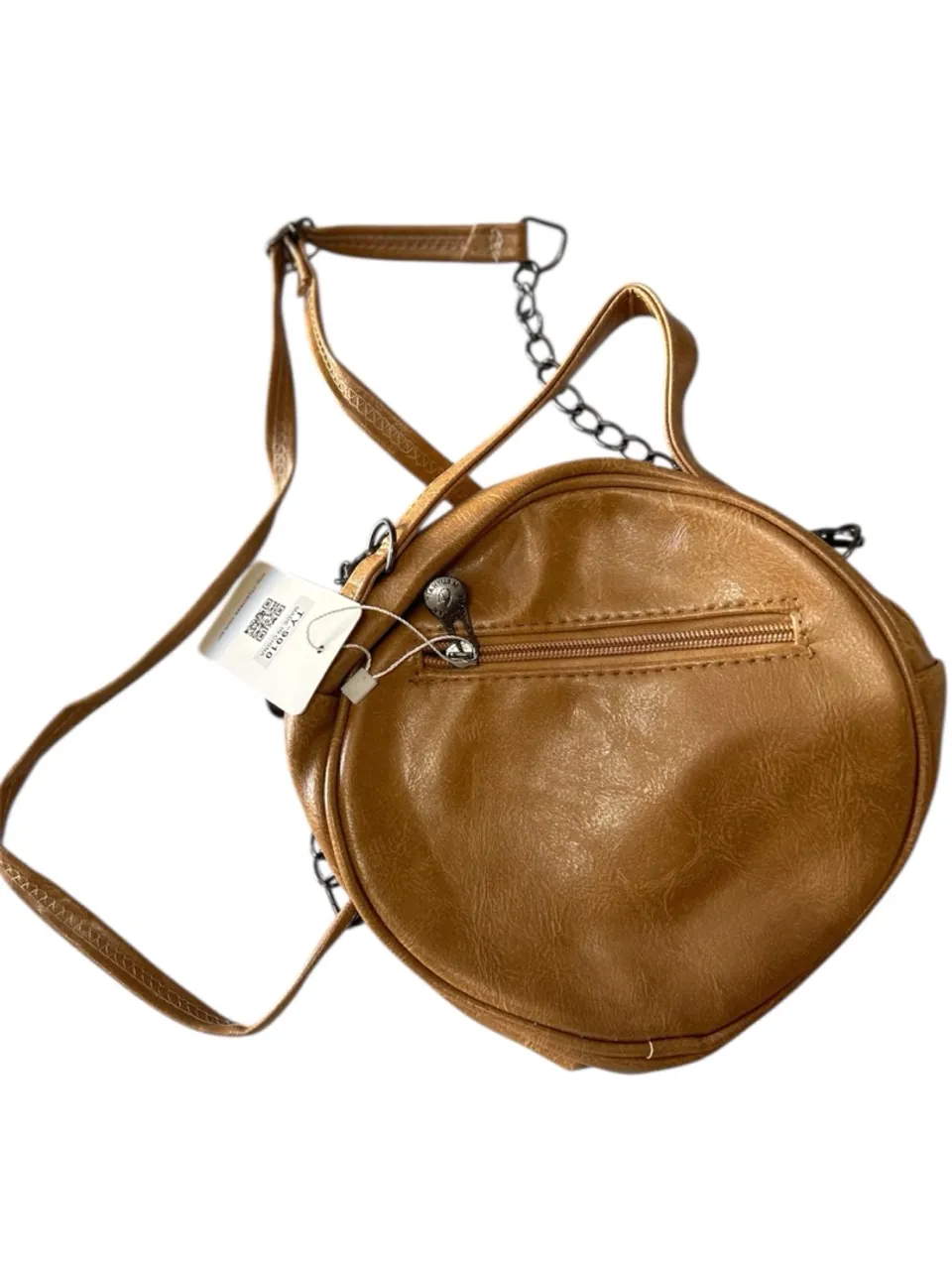 Bolsa redonda de ombro caramelo
