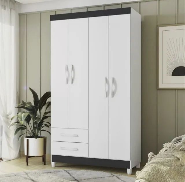 Guarda Roupa 4 Portas 2 Gavetas Novo Fazemos Entrega
