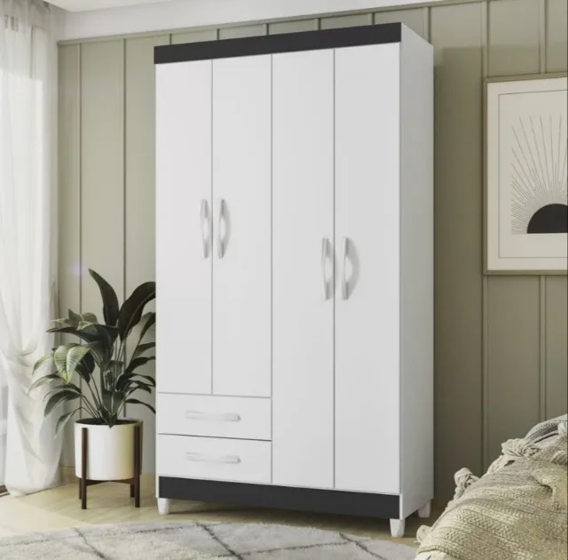 Guarda Roupa 4 Portas 2 Gavetas Novo Fazemos Entrega