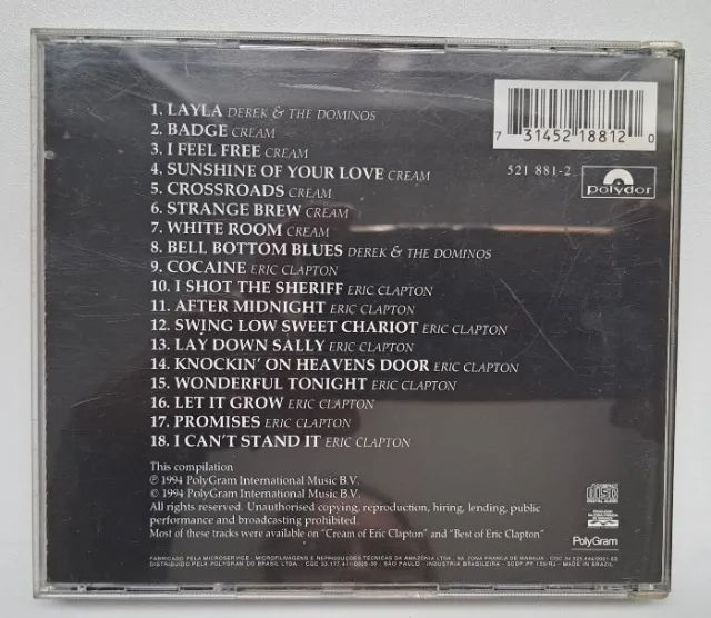 Cd Eric Clapton The Cream Of Clapton original  - Foto 3