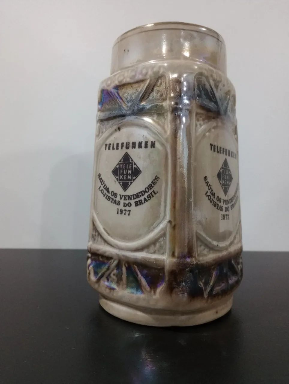 Caneca de porcelana antiga Telefunken ano de 1977 - Foto 3