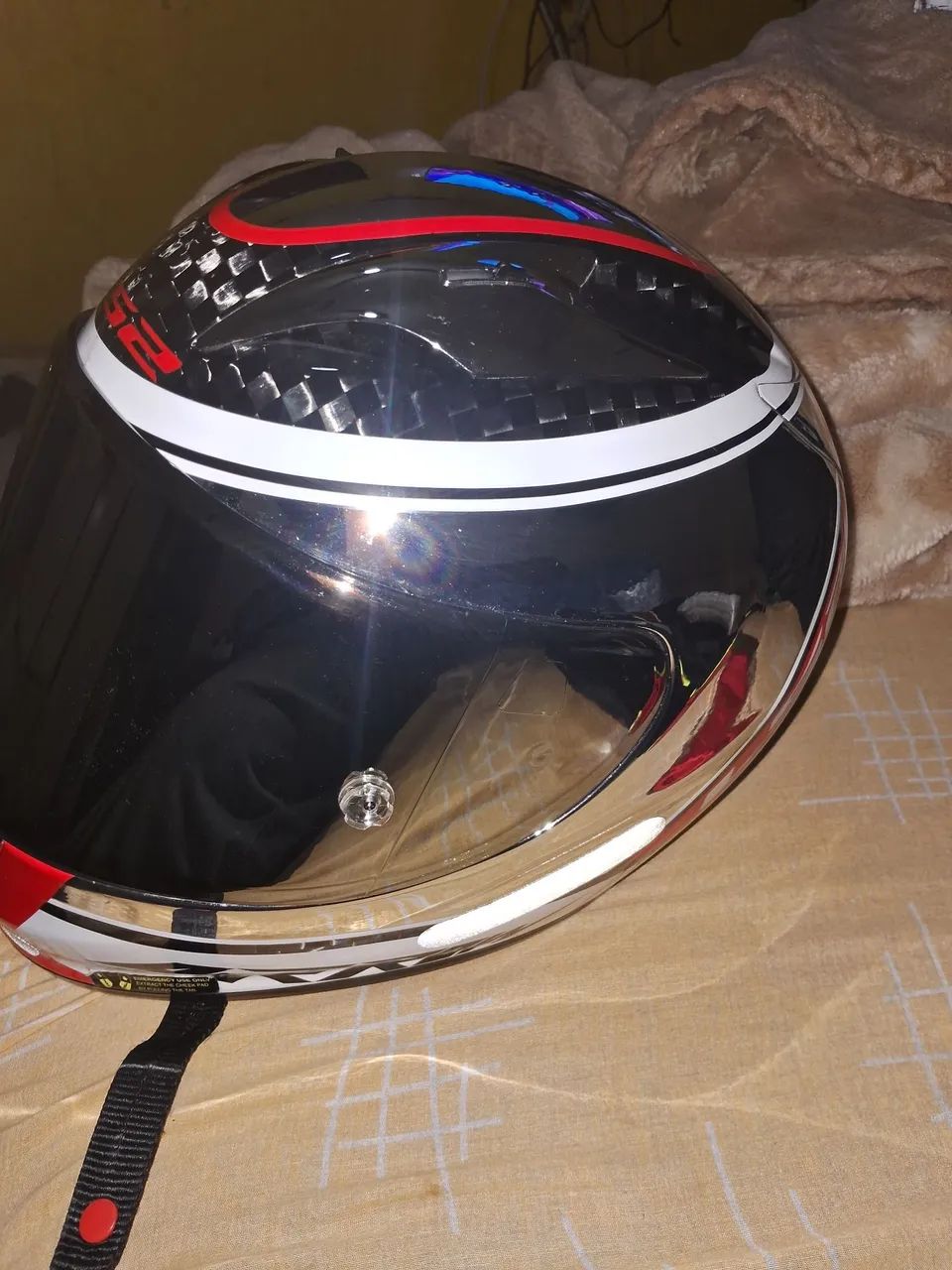 Capacete Ls2 Ff323 Arrow C Indy Chrome Carbono Autodromo - Foto 4