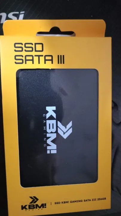 SSD KBM! Gaming, SATA III, 256GB, leitura 500mbs/ Gravacao 450mbs, Preto