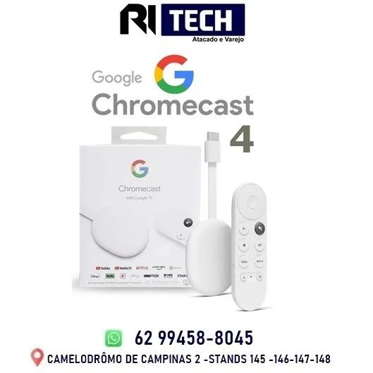 Google Chromecast 4 HD Controle De Voz ORIGINAL LACRADO