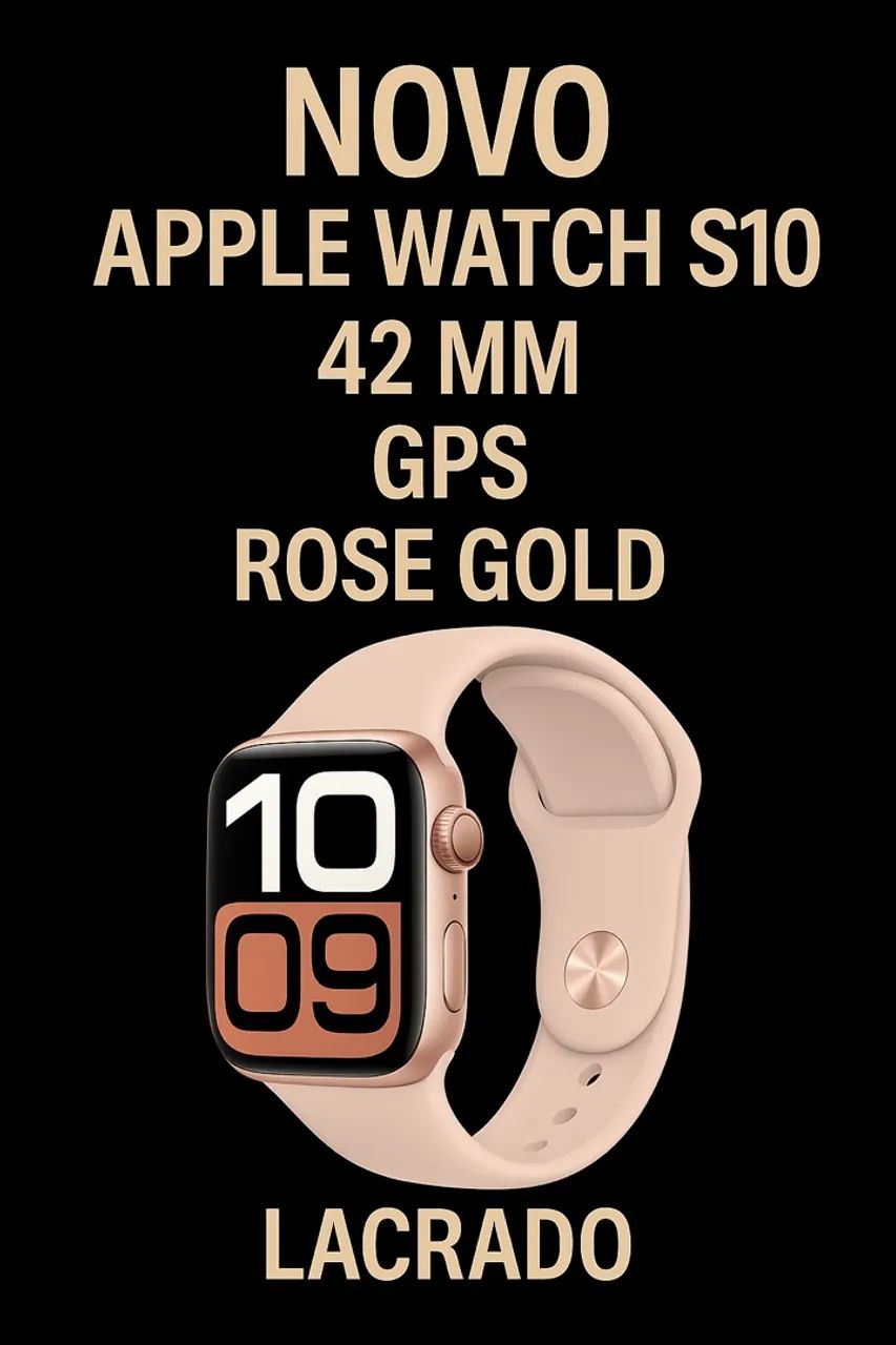 APPLE WATCH SÉRIES 10 42MM GPS ROSE/GOLD- NOVO - LOJA FÍSICA 