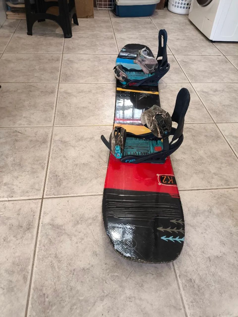 Prancha de snowboard ks2 162 + bindings ski neve  - Foto 3