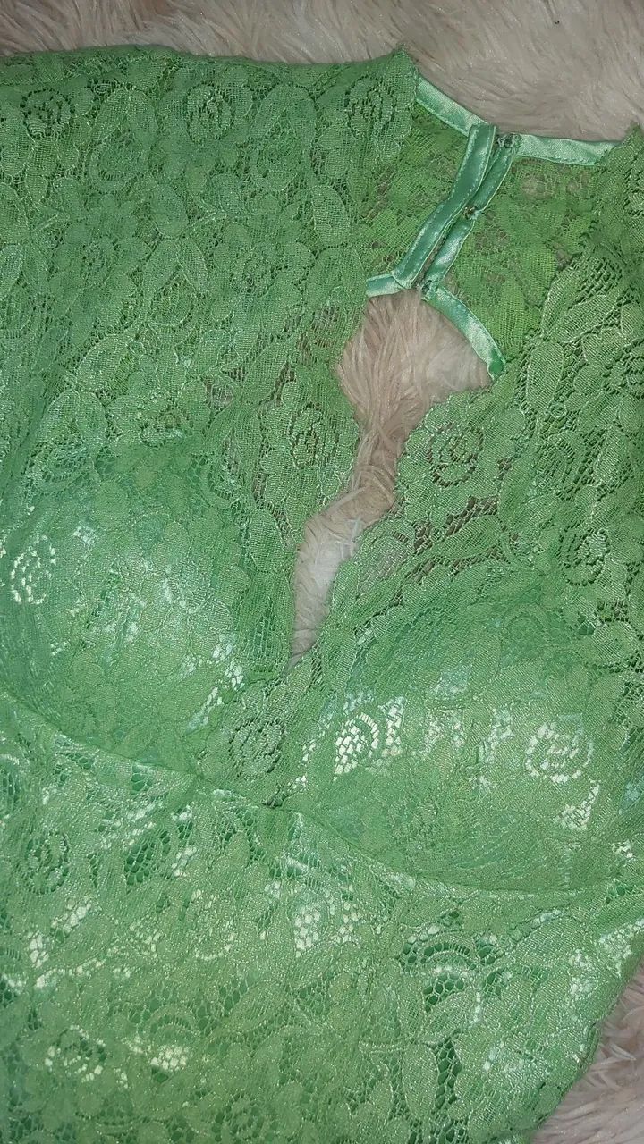 Vestido de festa em renda verde - Foto 5