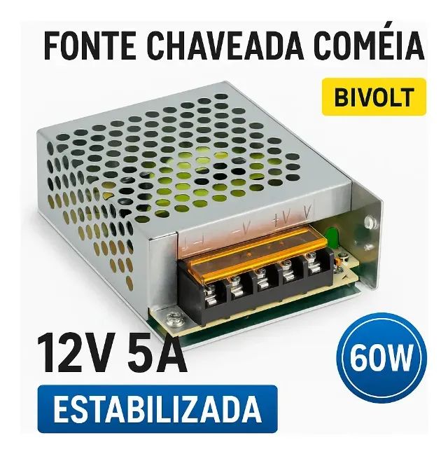 Fonte chaveada 12 V 5 A 60 W - Foto 3