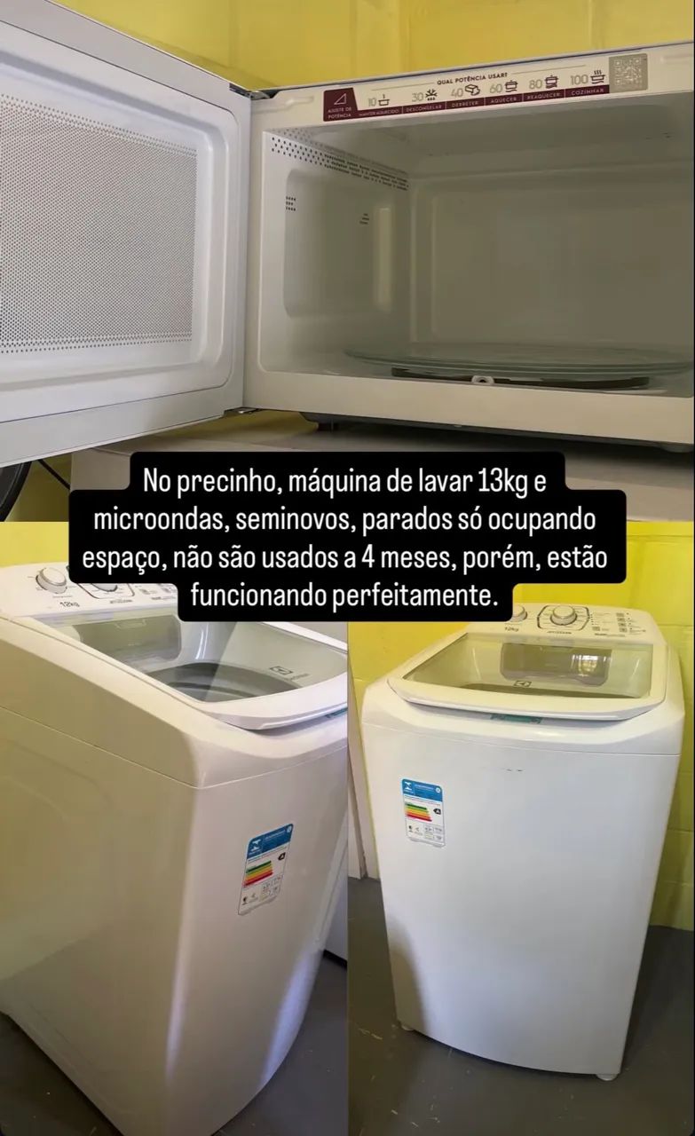 Máquina de lavar e Microondas