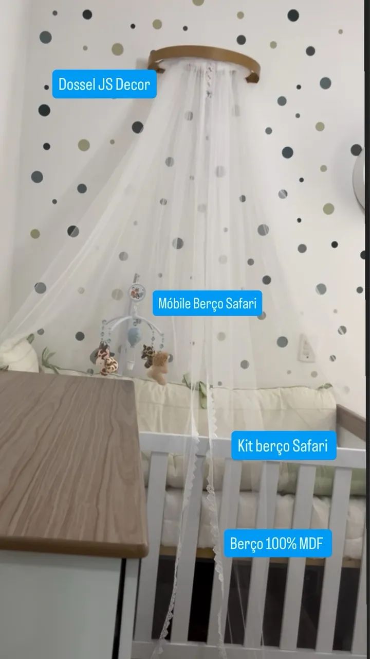 Berço Novo com Colchão + Dossel - Foto 2