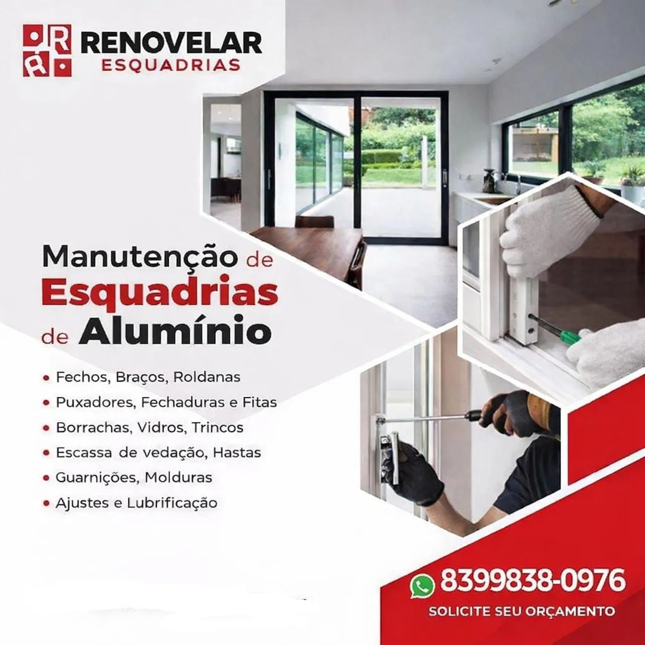Manutenção em esquadrias de ferro e alumínio 