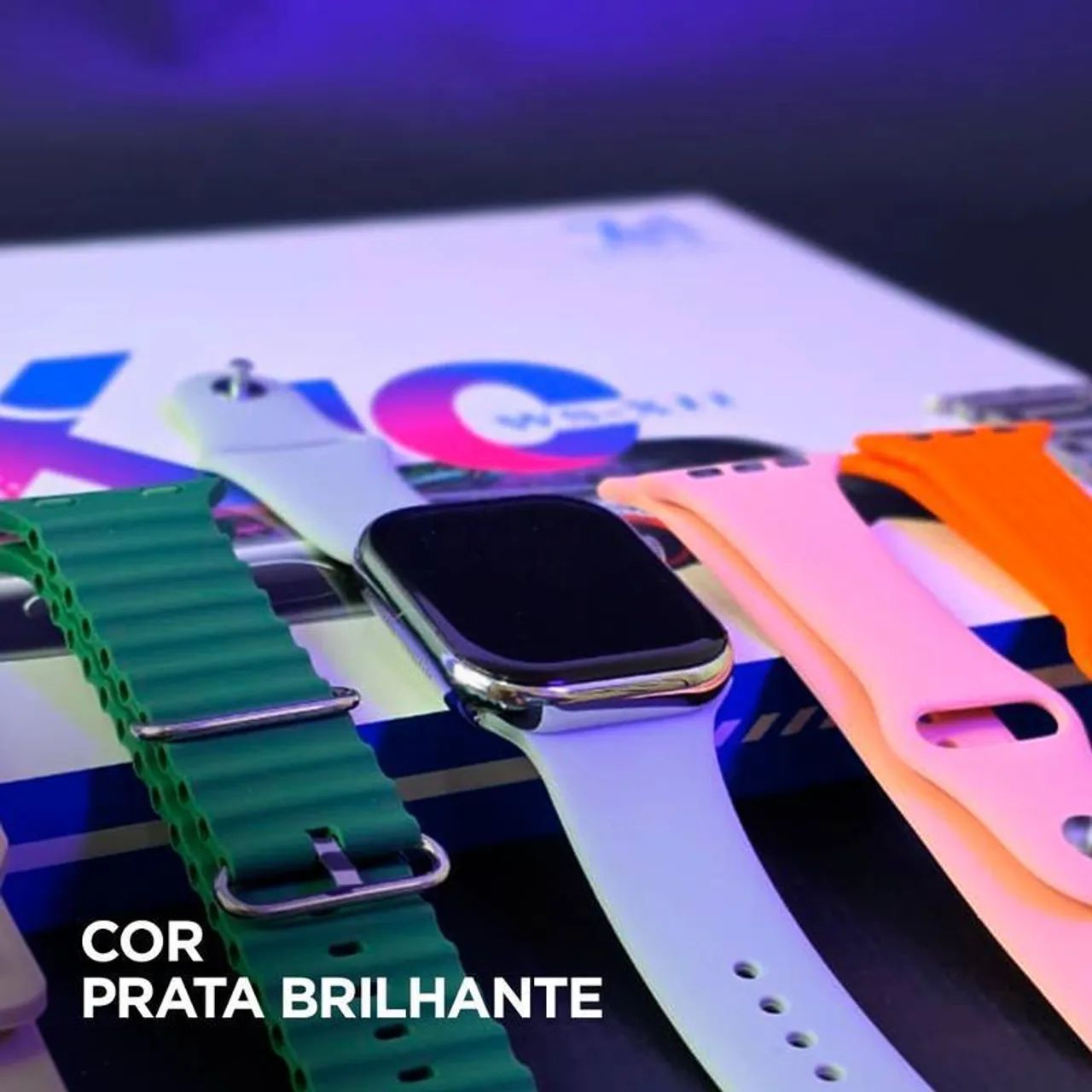 Smartwatch Relógio Inteligente 7 Em 1 Kit Completo Com 7 Pulseiras - Foto 2