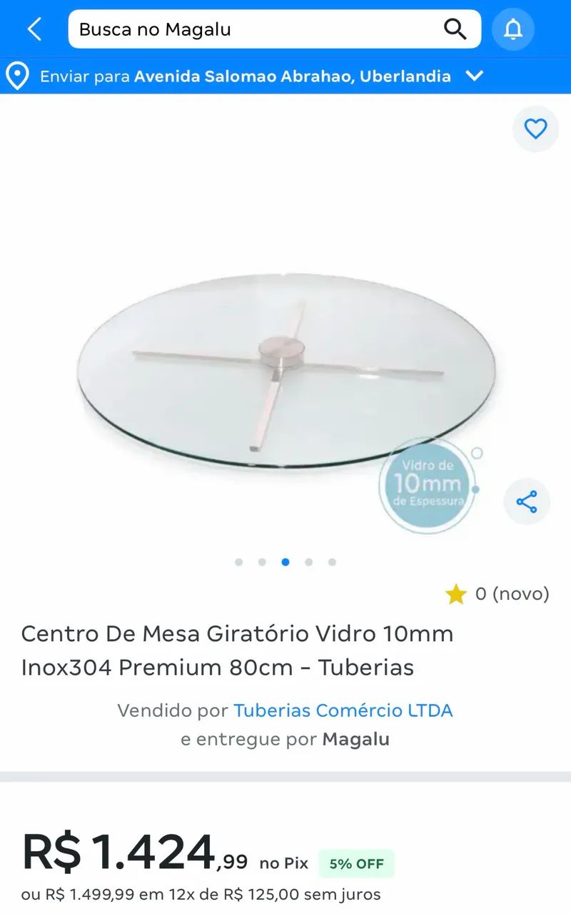 Centro de Mesa Giratório 10mm Inox Premium 80cm. - Foto 3