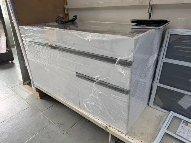 Gabinete de cozinha branco 120cm 