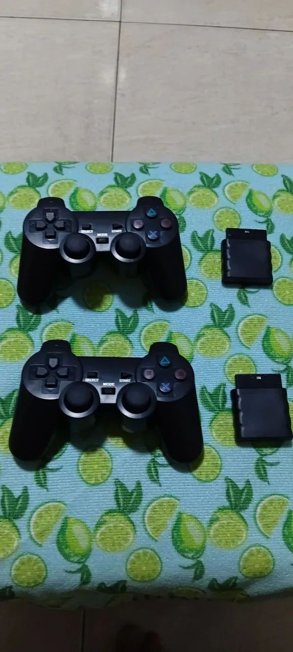 Kit com 2 Controles para PlayStation 2 - Completo! - Foto 2