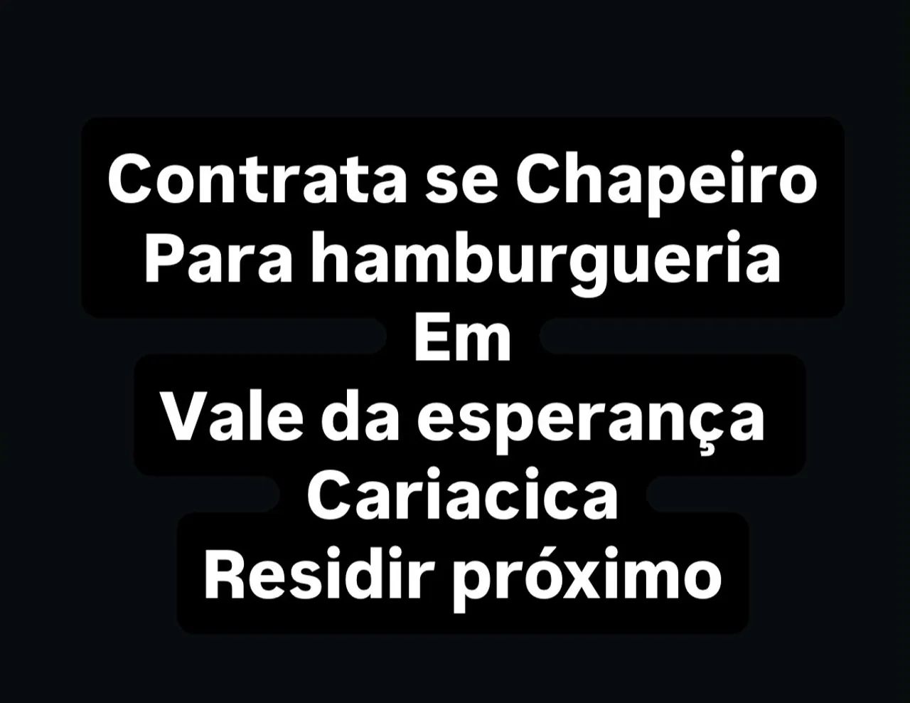 Contrata se chapeiro 