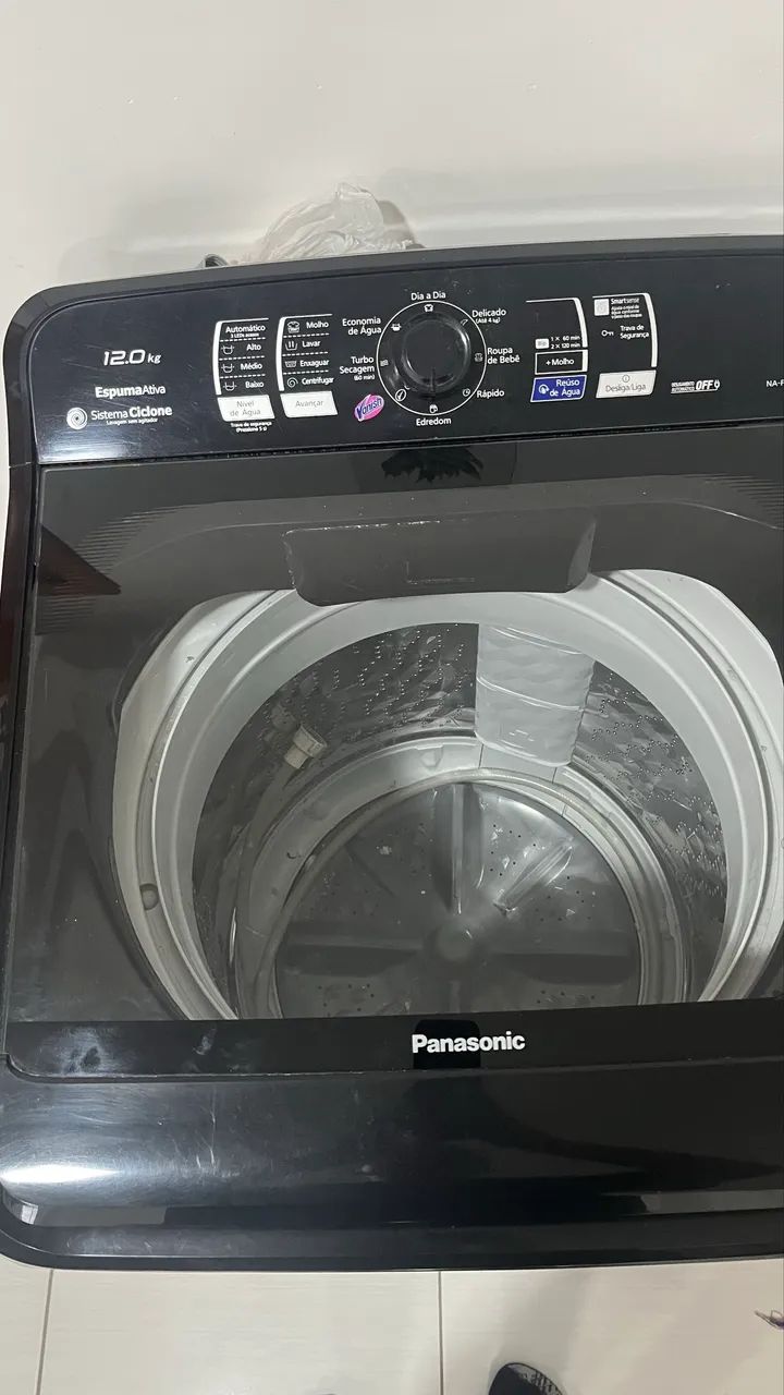 Lava roupas 12kg Panasonic preta  - Foto 2