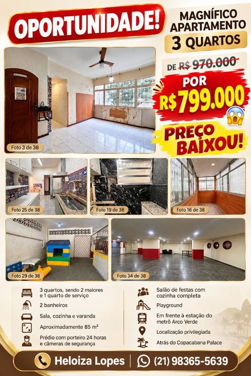Magnífico apartamento em Copacabana 