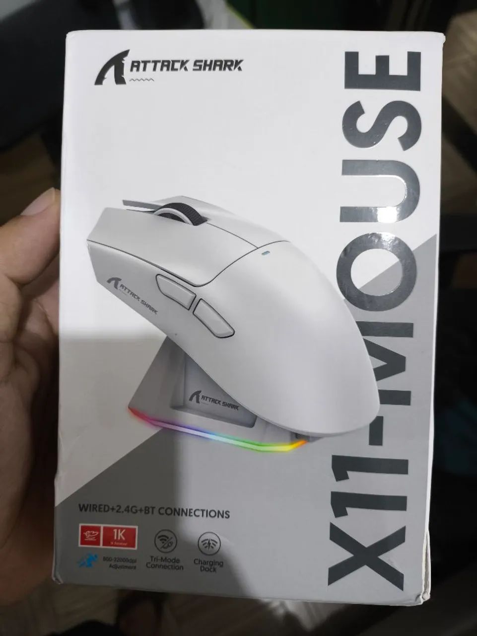 Mouse Attack Shark X11 preto (NOVO)