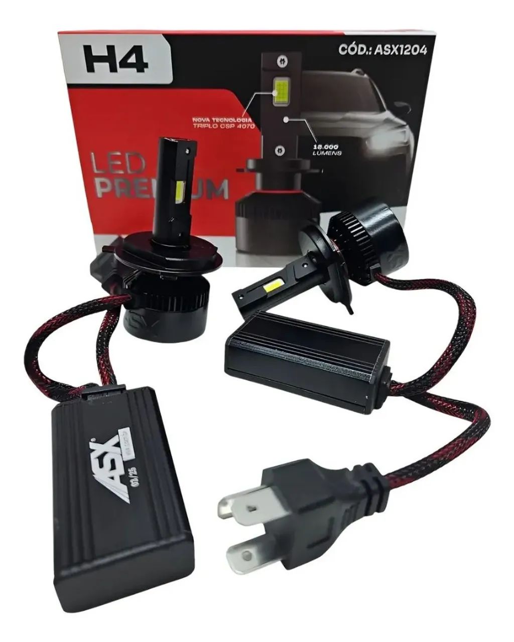 Kit Led Premium 18000lm H4 9v-100v 100w 6000k Lançamento Asx